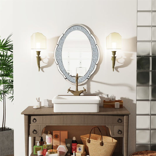 Cloud-shaped Accent Mirror with Crushed Diamonds - The Grand Bazaar of Australia