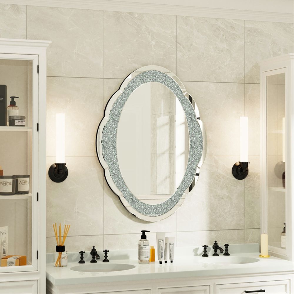 Cloud-shaped Accent Mirror with Crushed Diamonds - The Grand Bazaar of Australia