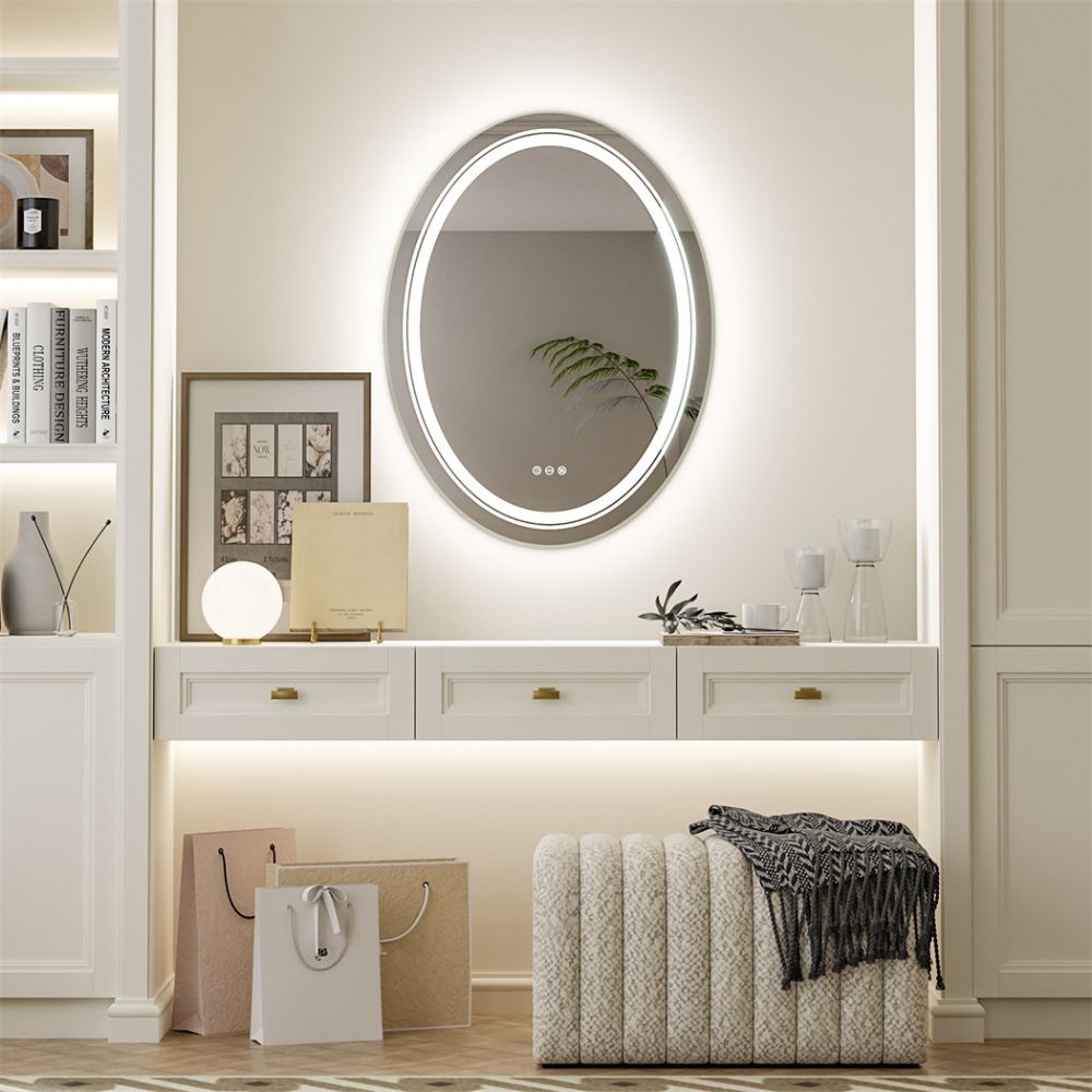 Frameless Oval Illuminated Bathroom Mirror - The Grand Bazaar of Australia