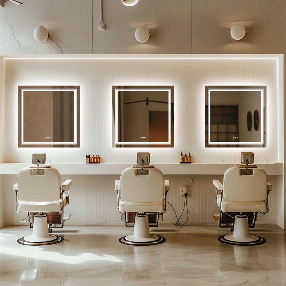 Square Illuminated Wall Bathroom Mirror with LED Lights - The Grand Bazaar of Australia