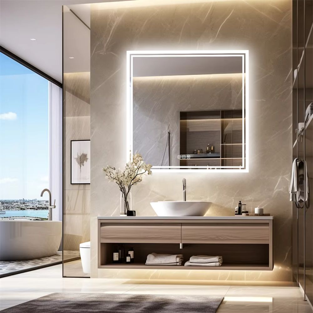 Square LED Wall Mounted Bathroom Mirror - The Grand Bazaar of Australia