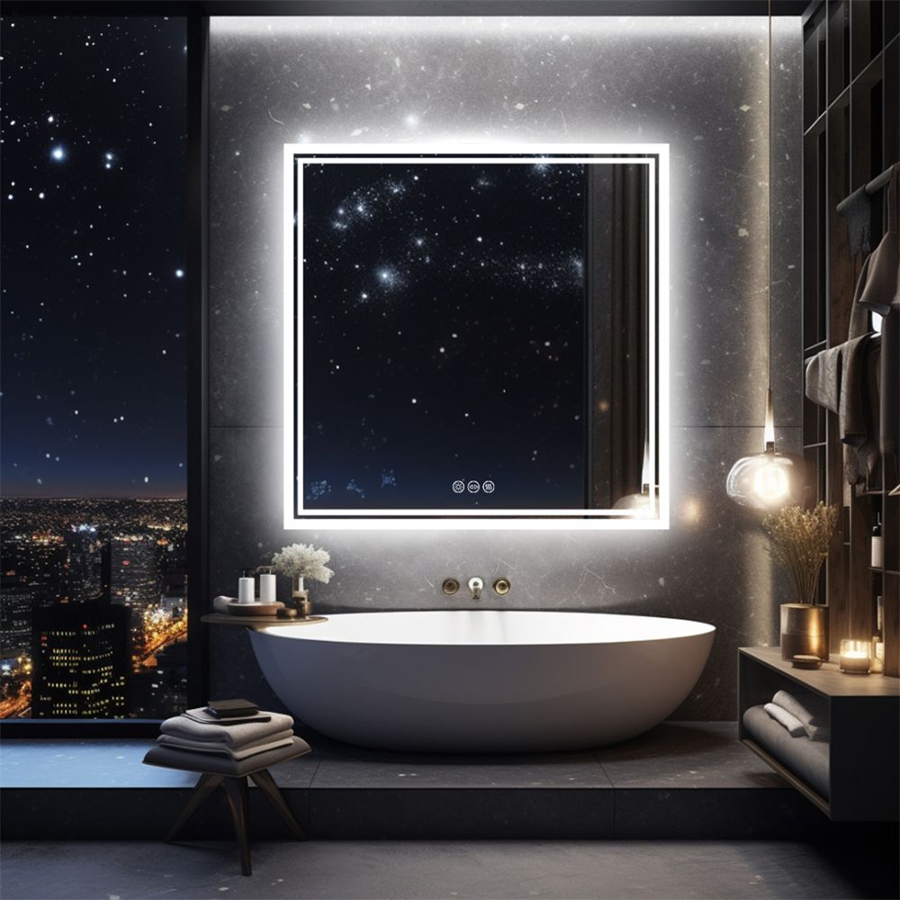 Square LED Wall Mounted Bathroom Mirror - The Grand Bazaar of Australia