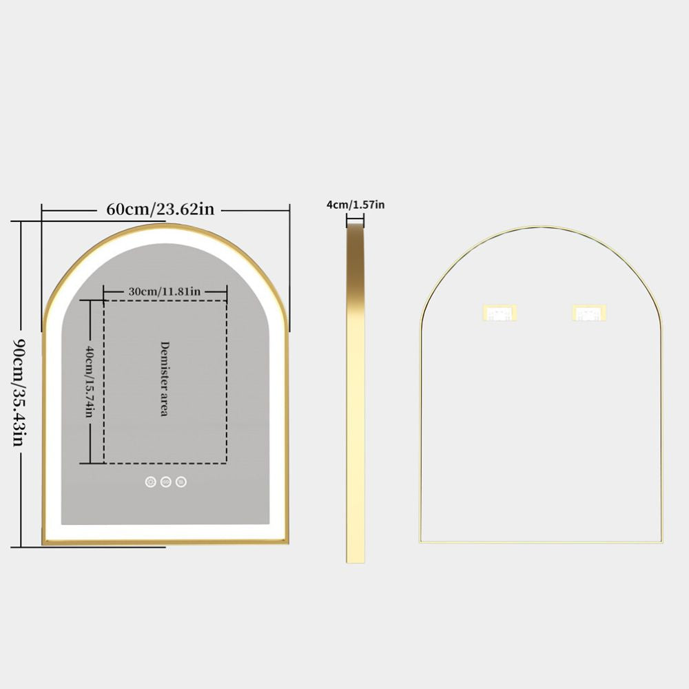 Arch Framed LED Bathroom Mirror with Demister - The Grand Bazaar of Australia