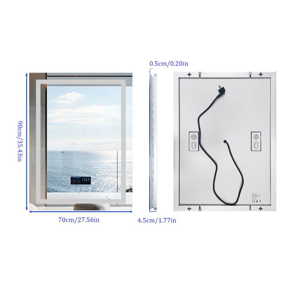 Smart Bluetooth Bathroom Mirror with Time, Temperature Display and Speaker - The Grand Bazaar of Australia