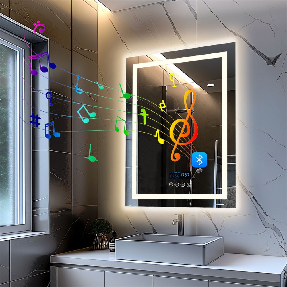 Smart Bluetooth Bathroom Mirror with Time, Temperature Display and Speaker - The Grand Bazaar of Australia