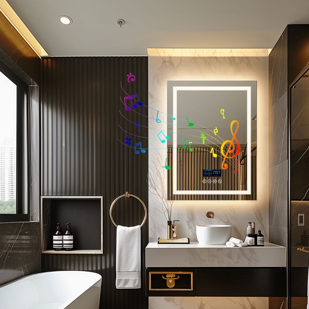 Smart Bluetooth Bathroom Mirror with Time, Temperature Display and Speaker - The Grand Bazaar of Australia