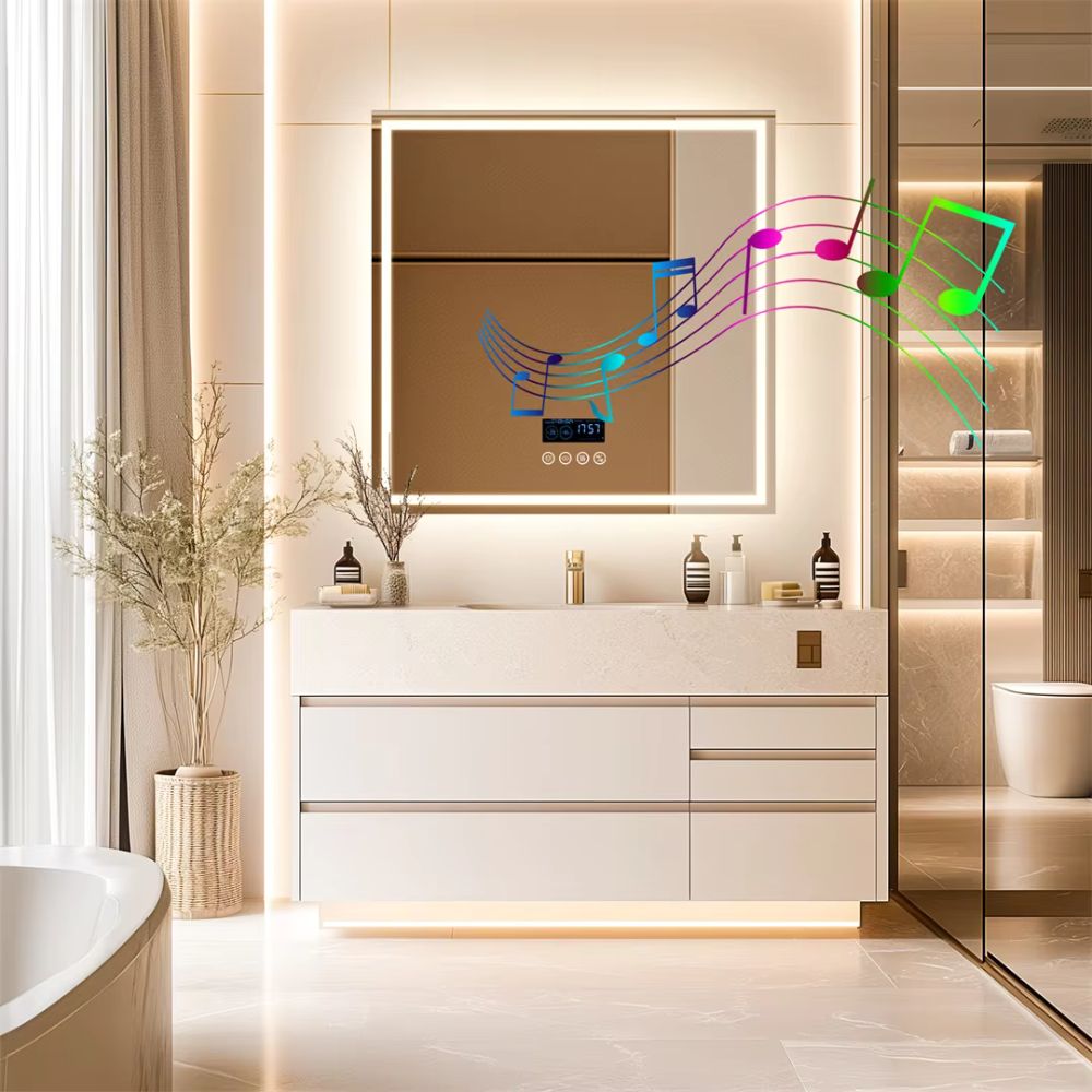 32 Square Lighted Bluetooth Bathroom Mirror - The Grand Bazaar of Australia