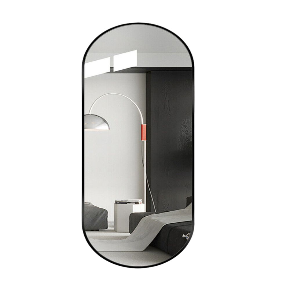 Oval Black Metal Mirror for Modern Bathrooms - The Grand Bazaar of Australia