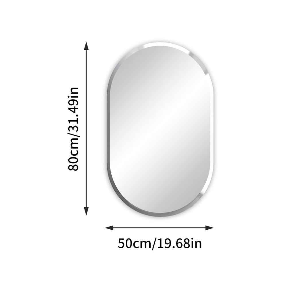 Stylish Frameless Long Oval Bathroom Vanity Mirror with Beveled Edge - The Grand Bazaar of Australia