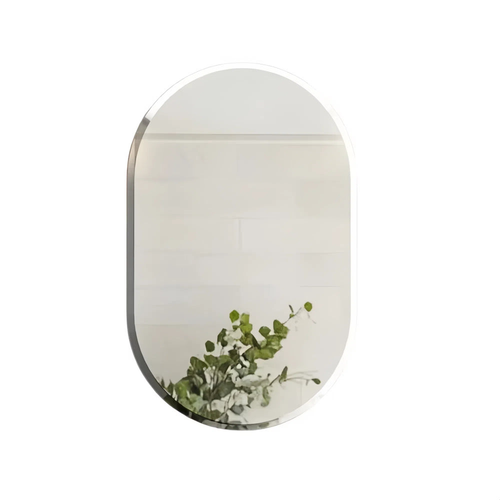 Stylish Frameless Long Oval Bathroom Vanity Mirror with Beveled Edge - The Grand Bazaar of Australia