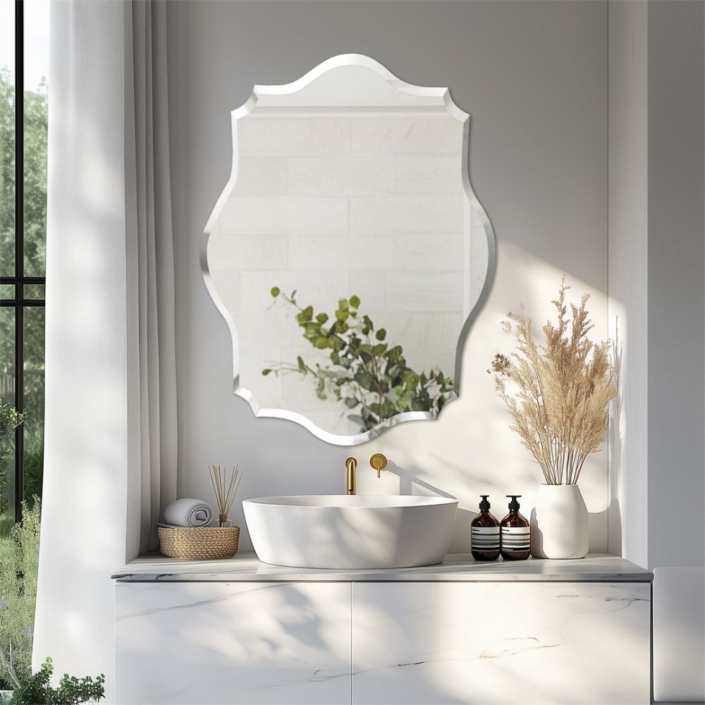 Asymmetrical Frameless Wall Mirror with Beveled Edge - The Grand Bazaar of Australia