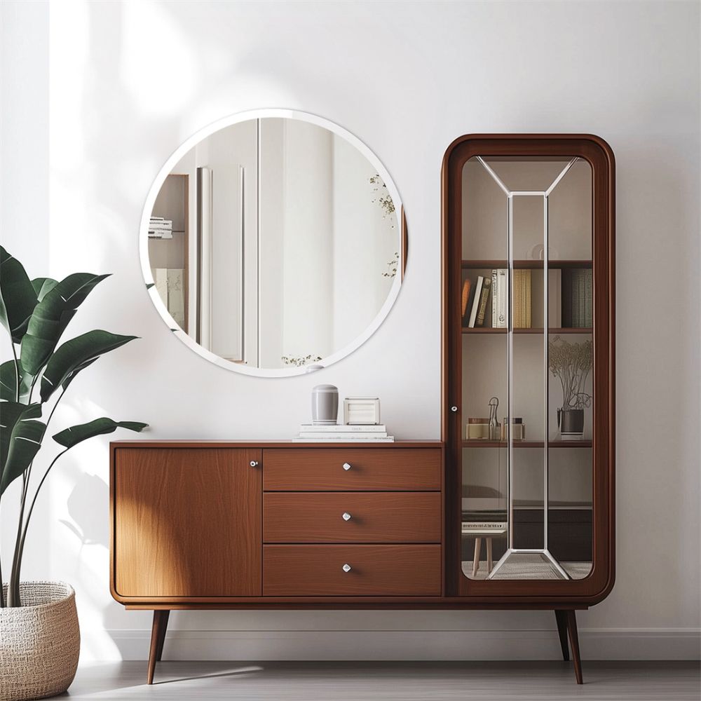 Stylish Frameless Round Bathroom Vanity Mirror for Elegant Wall Decor - The Grand Bazaar of Australia