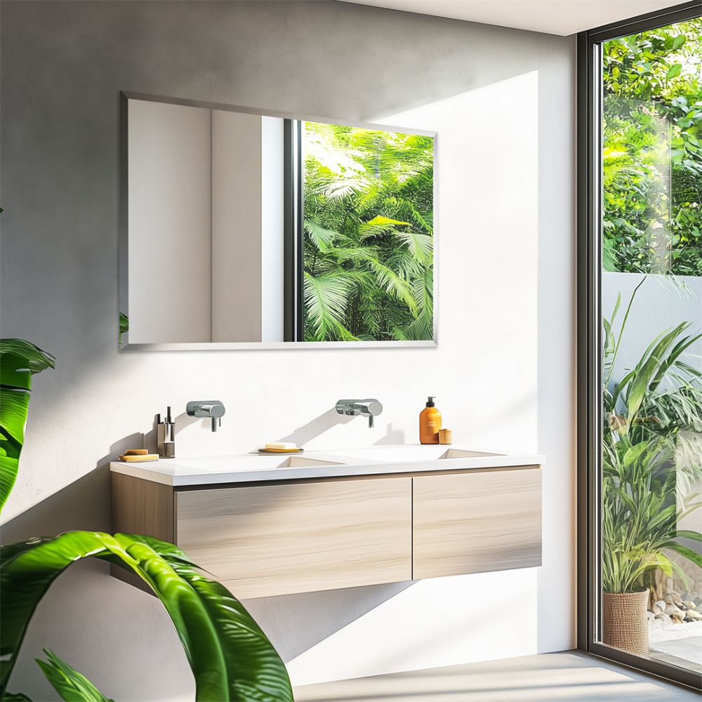 Rectangular Bathroom Mirror Shatter-proof Minimalist Design - The Grand Bazaar of Australia