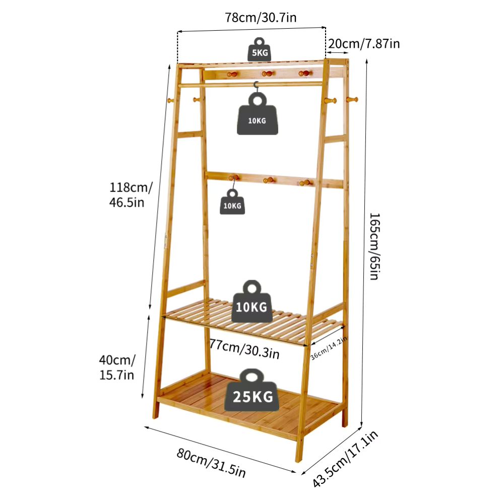 Bamboo Garment Rack for Heavy-Duty Clothing Storage - The Grand Bazaar of Australia