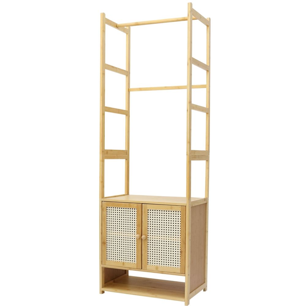 Freestanding Bamboo Clothes Rack with Shoe Cabinet - The Grand Bazaar of Australia