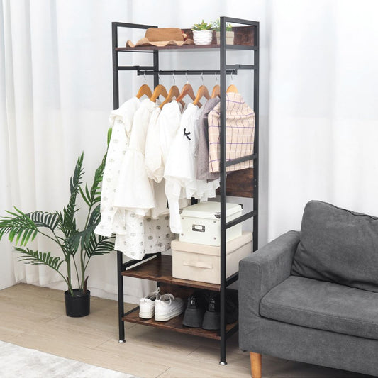 Freestanding Garment Storage Coat Rack with Shelves - The Grand Bazaar of Australia