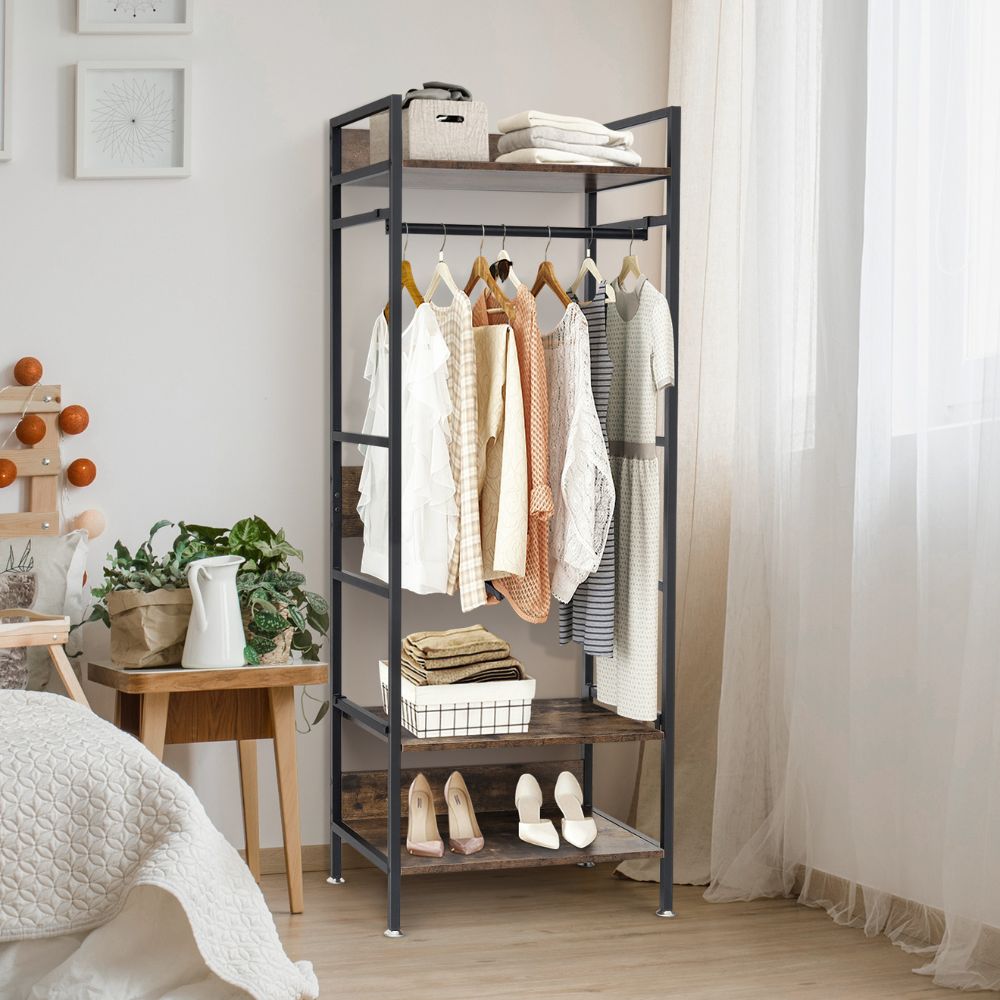 Freestanding Garment Storage Coat Rack with Shelves - The Grand Bazaar of Australia