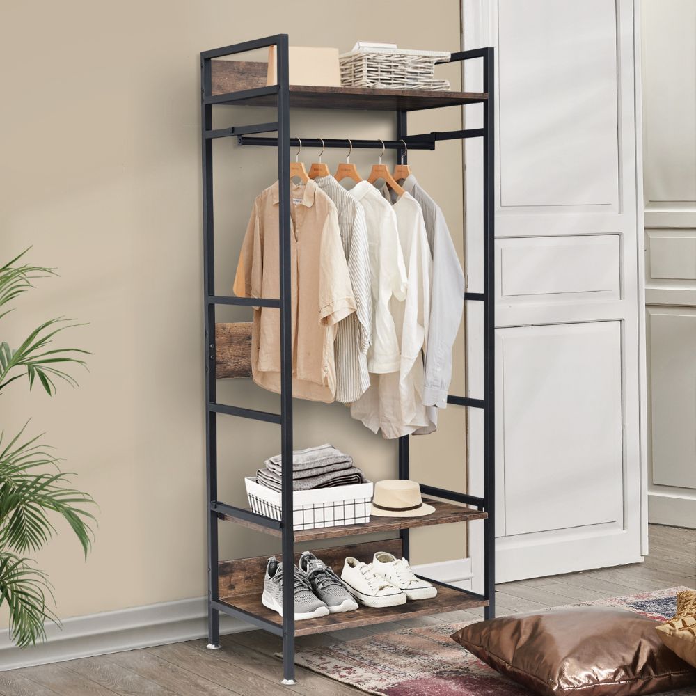 Freestanding Garment Storage Coat Rack with Shelves - The Grand Bazaar of Australia