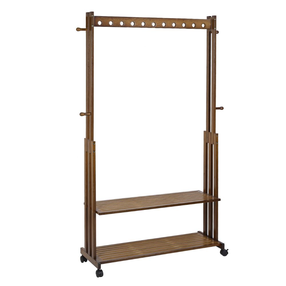 Bamboo Clothes Rack Stand with Wheels - The Grand Bazaar of Australia