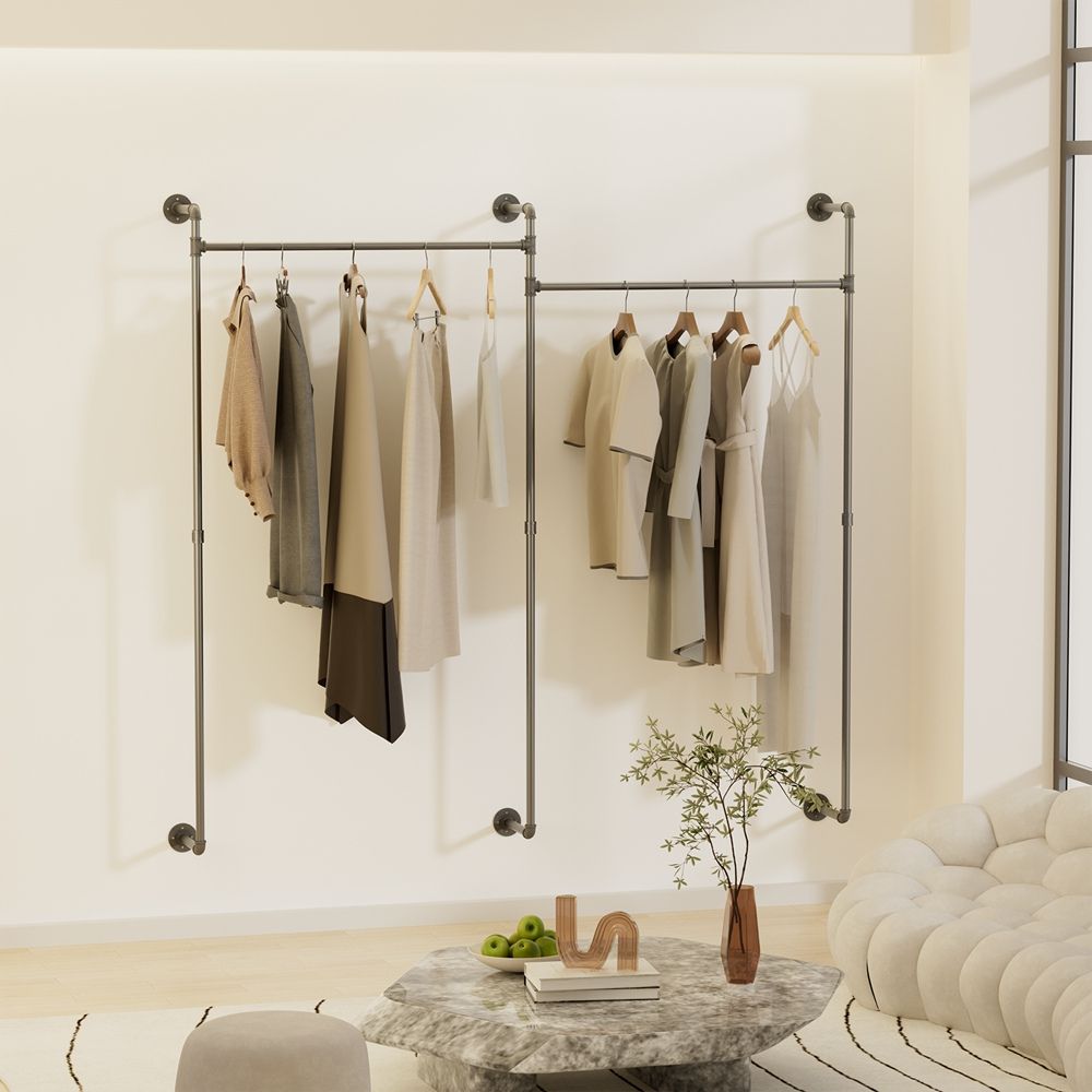 Premium Wall Mount Garment Rack for Stylish and Organized Wardrobe - The Grand Bazaar of Australia