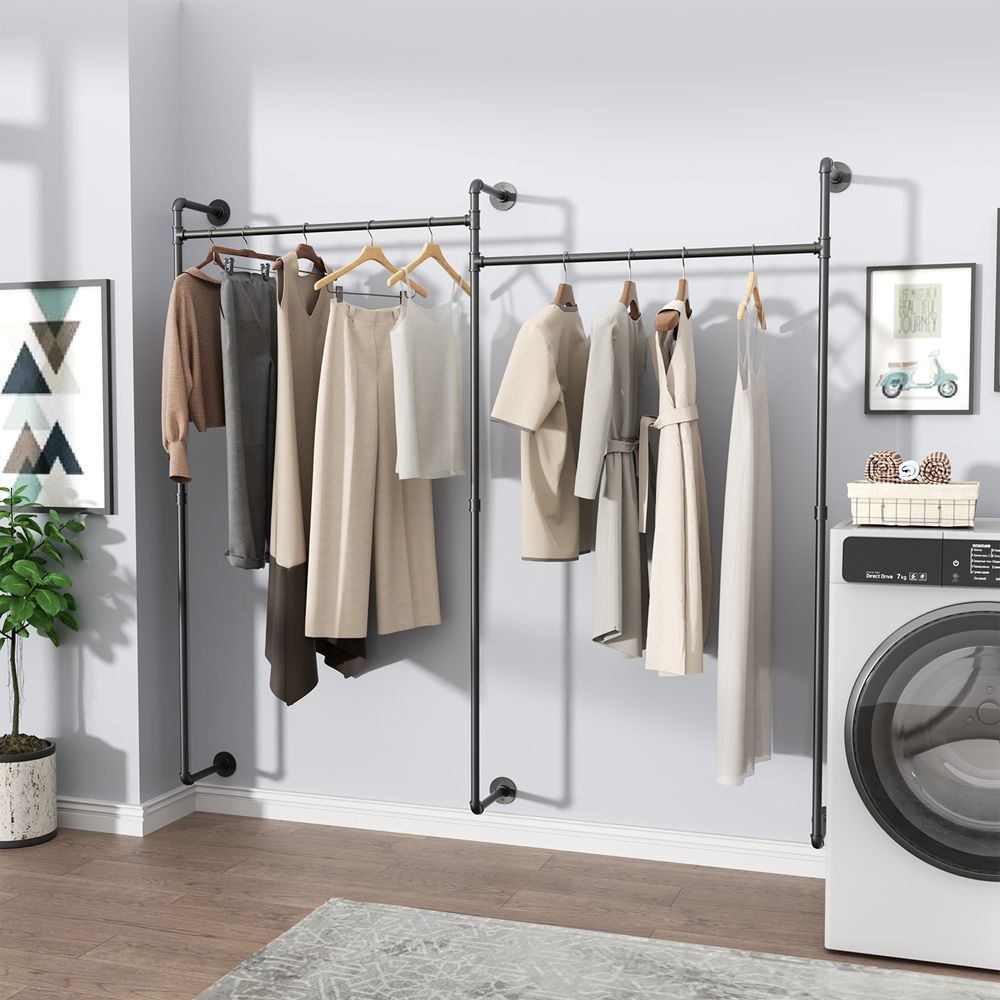Premium Wall Mount Garment Rack for Stylish and Organized Wardrobe - The Grand Bazaar of Australia