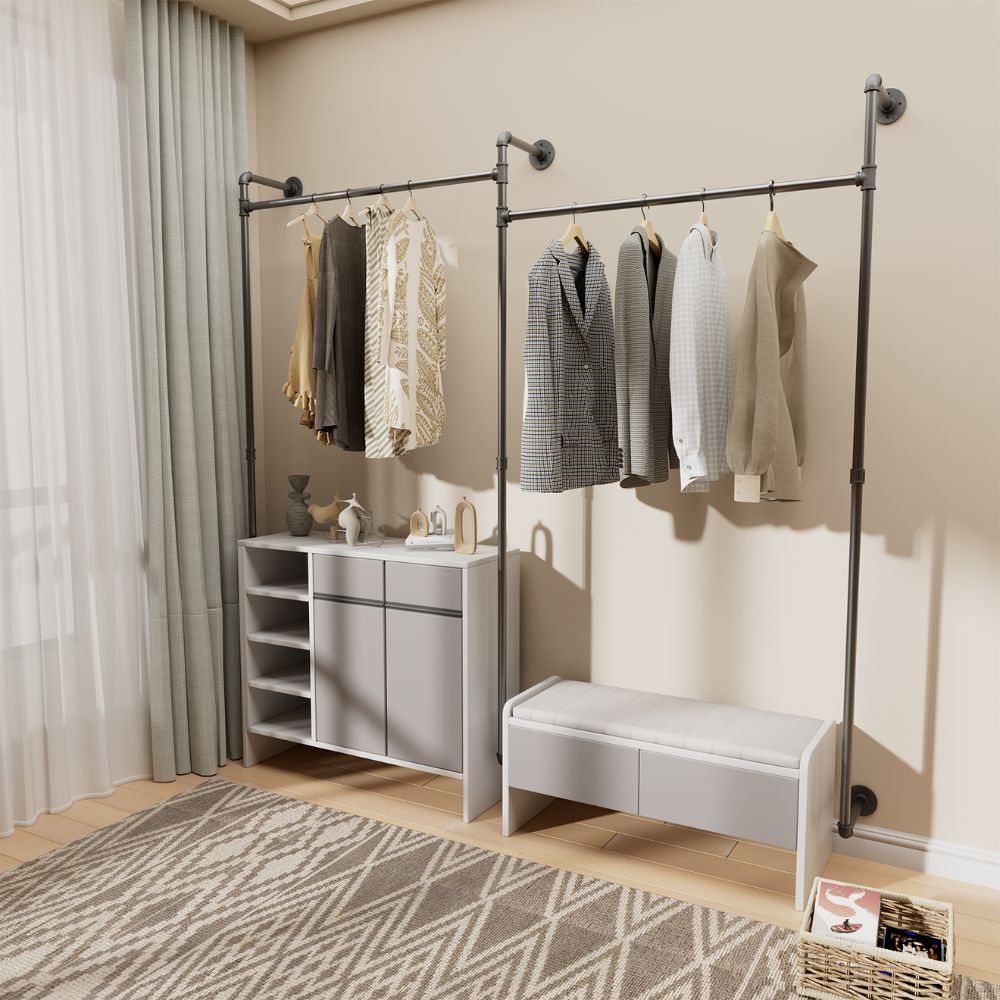 Premium Wall Mount Garment Rack for Stylish and Organized Wardrobe - The Grand Bazaar of Australia