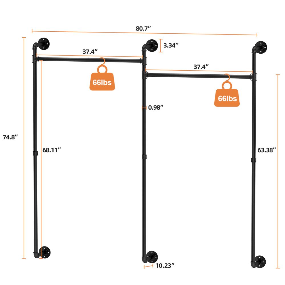 Premium Wall Mount Garment Rack for Stylish and Organized Wardrobe - The Grand Bazaar of Australia