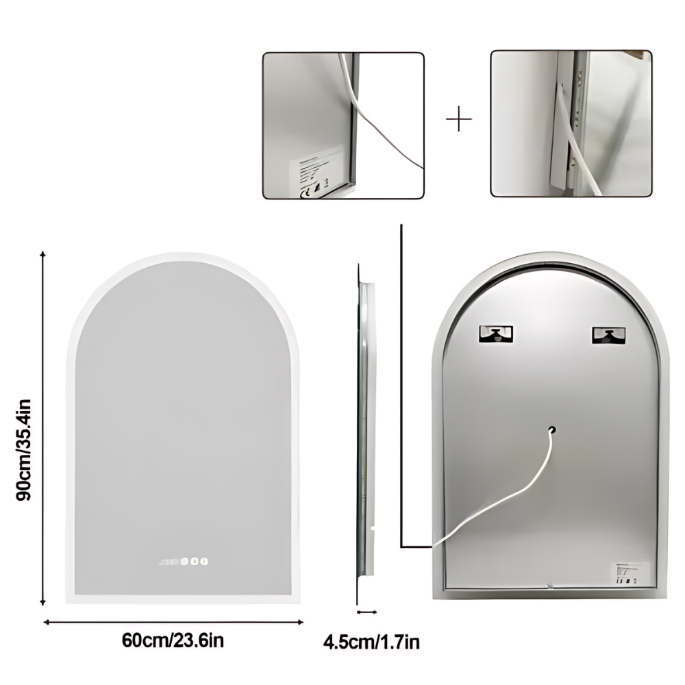 Chic Backlit Bathroom Vanity Mirror with Time and Temperature Display - The Grand Bazaar of Australia