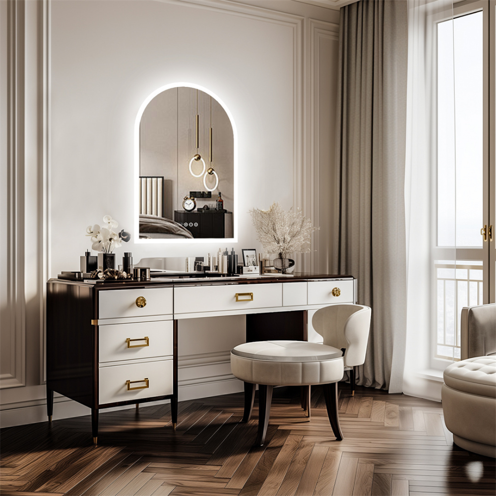 Chic Backlit Bathroom Vanity Mirror with Time and Temperature Display - The Grand Bazaar of Australia