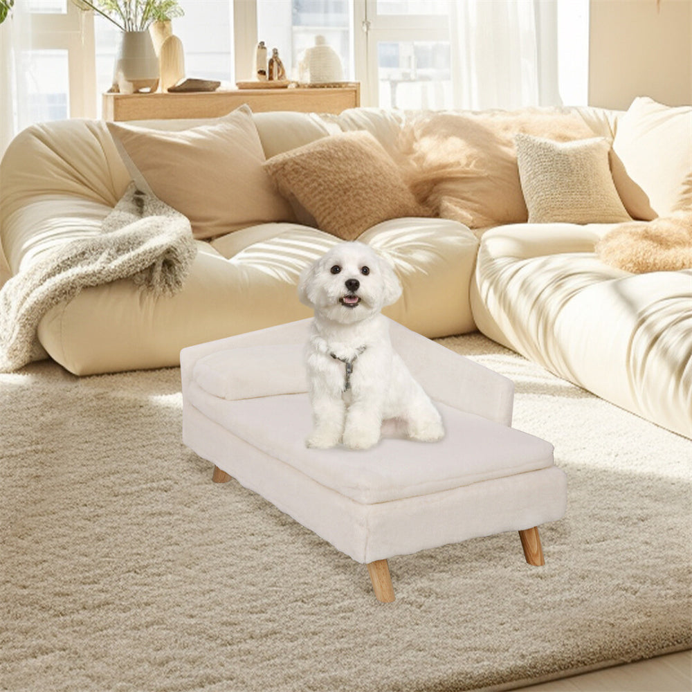 Cozy L Shape Pet Sofa Bed with Cushion and Wooden Legs - The Grand Bazaar of Australia
