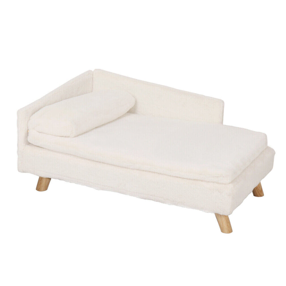 Cozy L Shape Pet Sofa Bed with Cushion and Wooden Legs - The Grand Bazaar of Australia