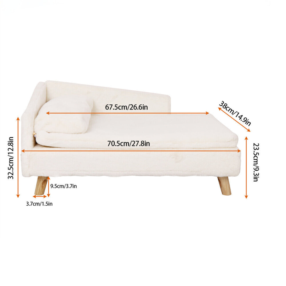 Cozy L Shape Pet Sofa Bed with Cushion and Wooden Legs - The Grand Bazaar of Australia