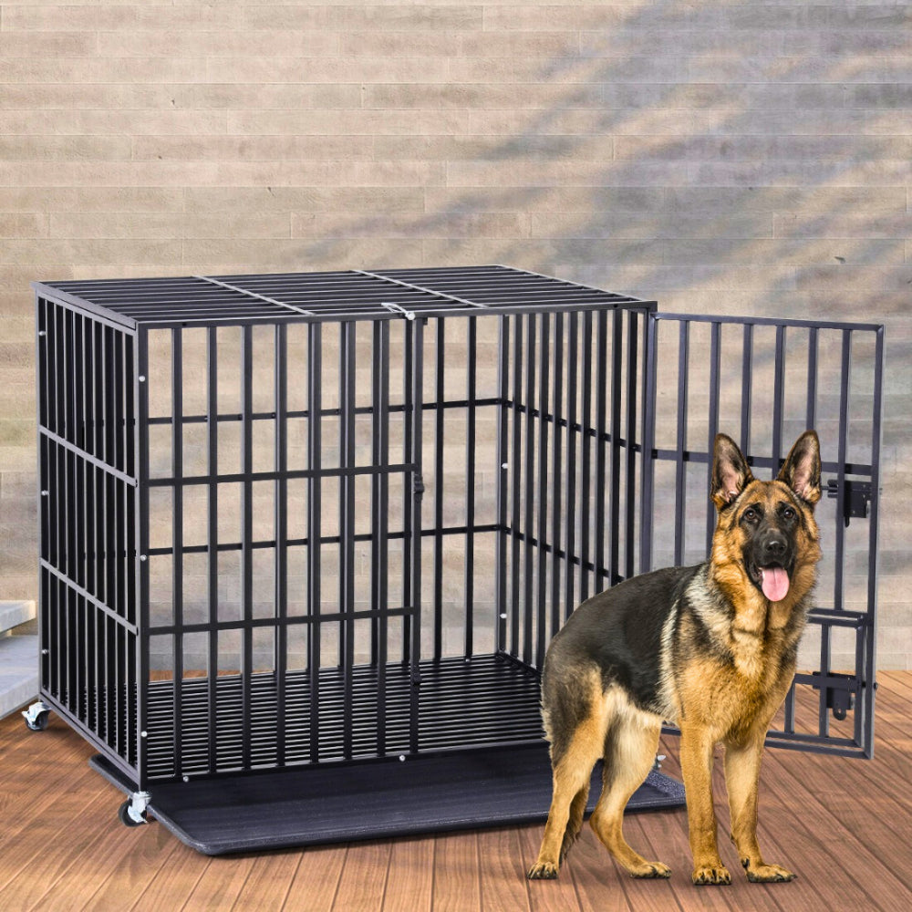 Mobile Heavy Duty Dog Crate with 3 Doors and Bottom Tray - The Grand Bazaar of Australia