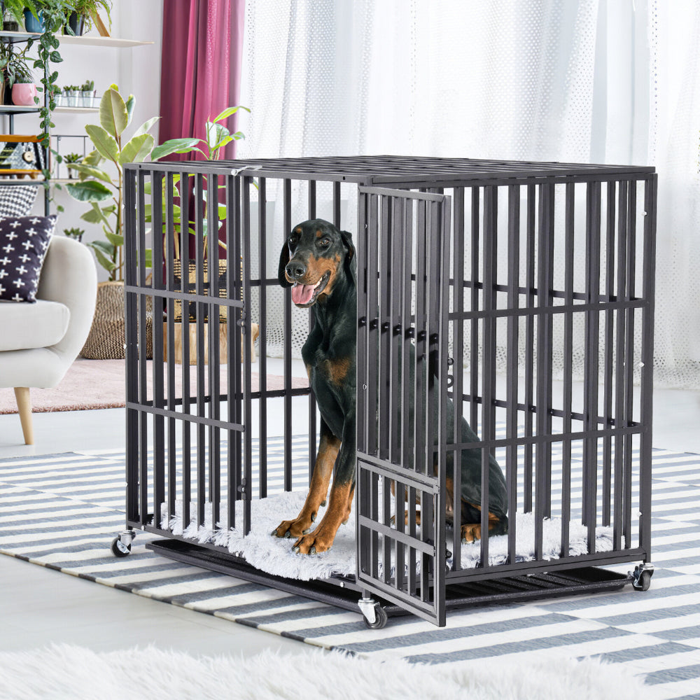 Mobile Heavy Duty Dog Crate with 3 Doors and Bottom Tray - The Grand Bazaar of Australia