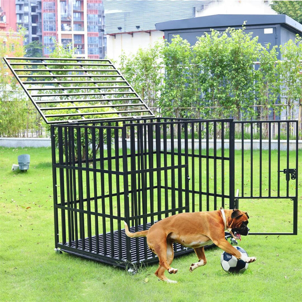 Mobile Heavy Duty Dog Crate with 3 Doors and Bottom Tray - The Grand Bazaar of Australia