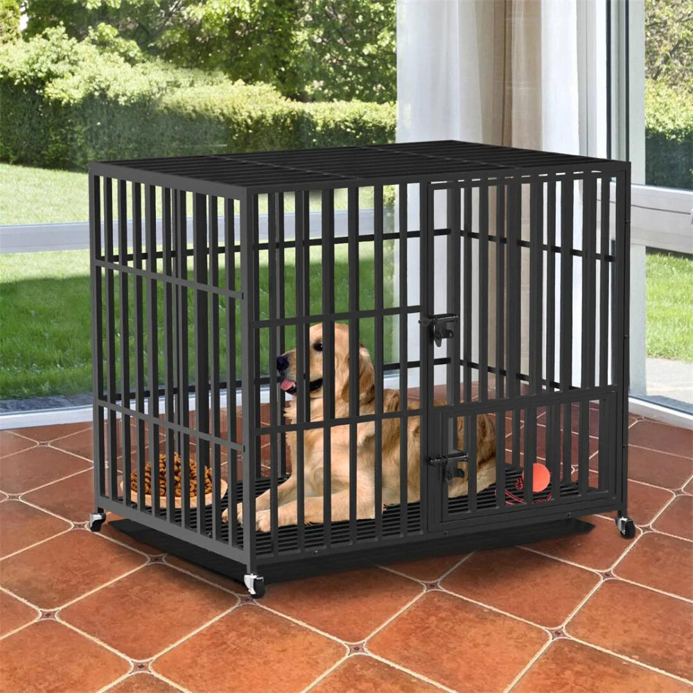 Mobile Heavy Duty Dog Crate with 3 Doors and Bottom Tray - The Grand Bazaar of Australia