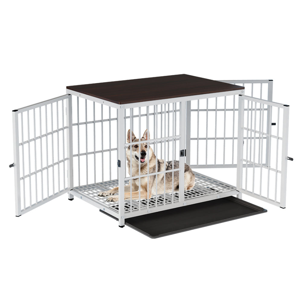 3-Door Dog Furniture Style Dog Crate End Table Pet Kennel with Removable Tray - The Grand Bazaar of Australia