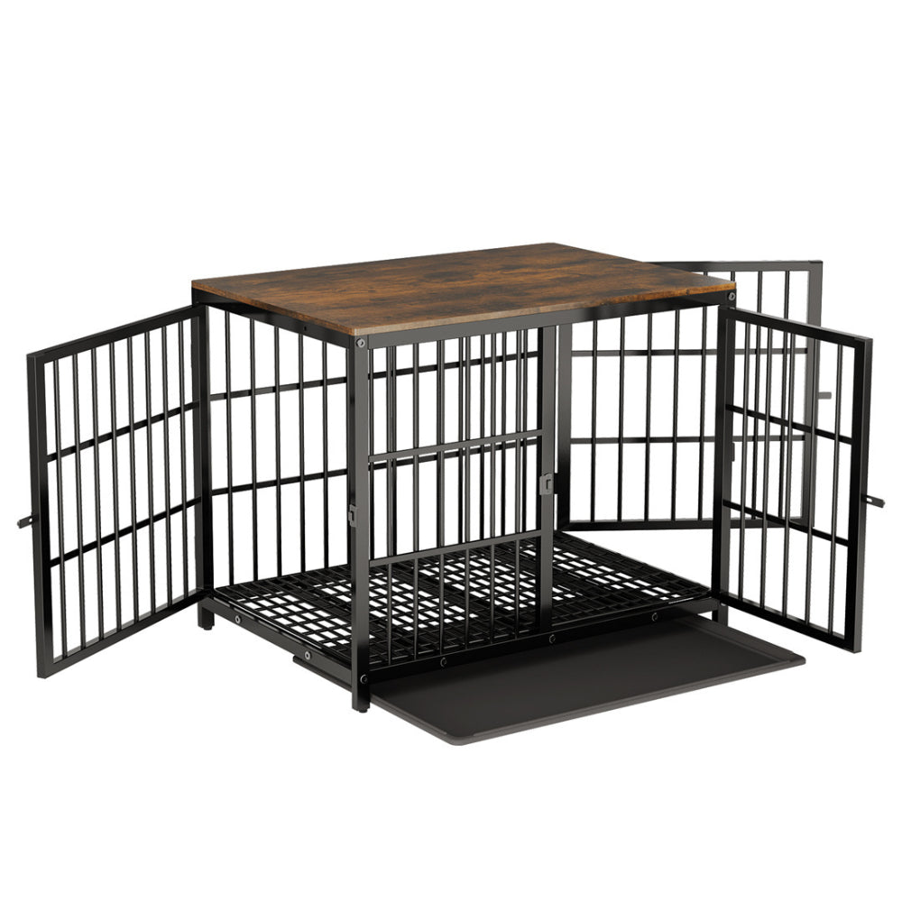 3-Door Dog Furniture Style Dog Crate End Table Pet Kennel with Removable Tray - The Grand Bazaar of Australia