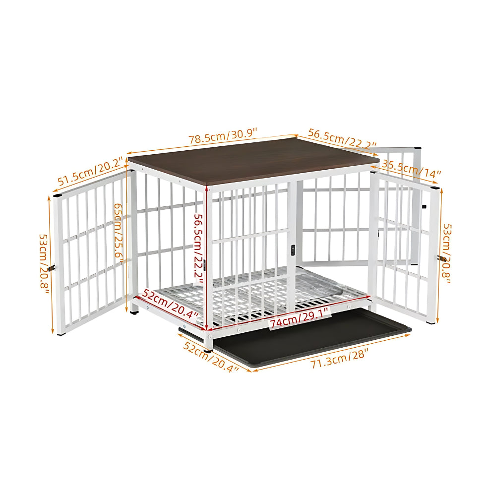 3-Door Dog Furniture Style Dog Crate End Table Pet Kennel with Removable Tray - The Grand Bazaar of Australia