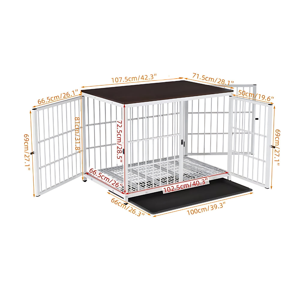 3-Door Dog Furniture Style Dog Crate End Table Pet Kennel with Removable Tray - The Grand Bazaar of Australia