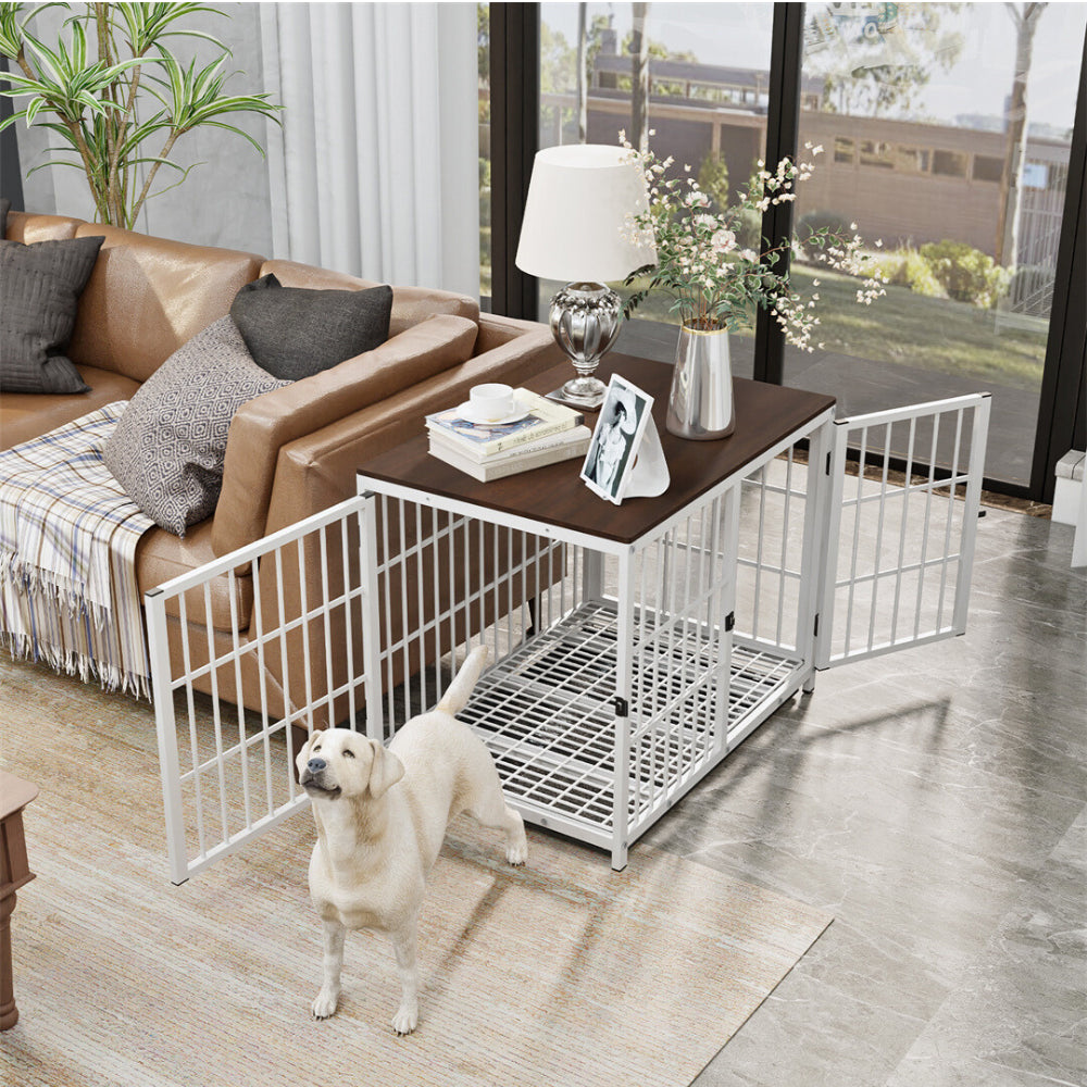 3-Door Dog Furniture Style Dog Crate End Table Pet Kennel with Removable Tray - The Grand Bazaar of Australia