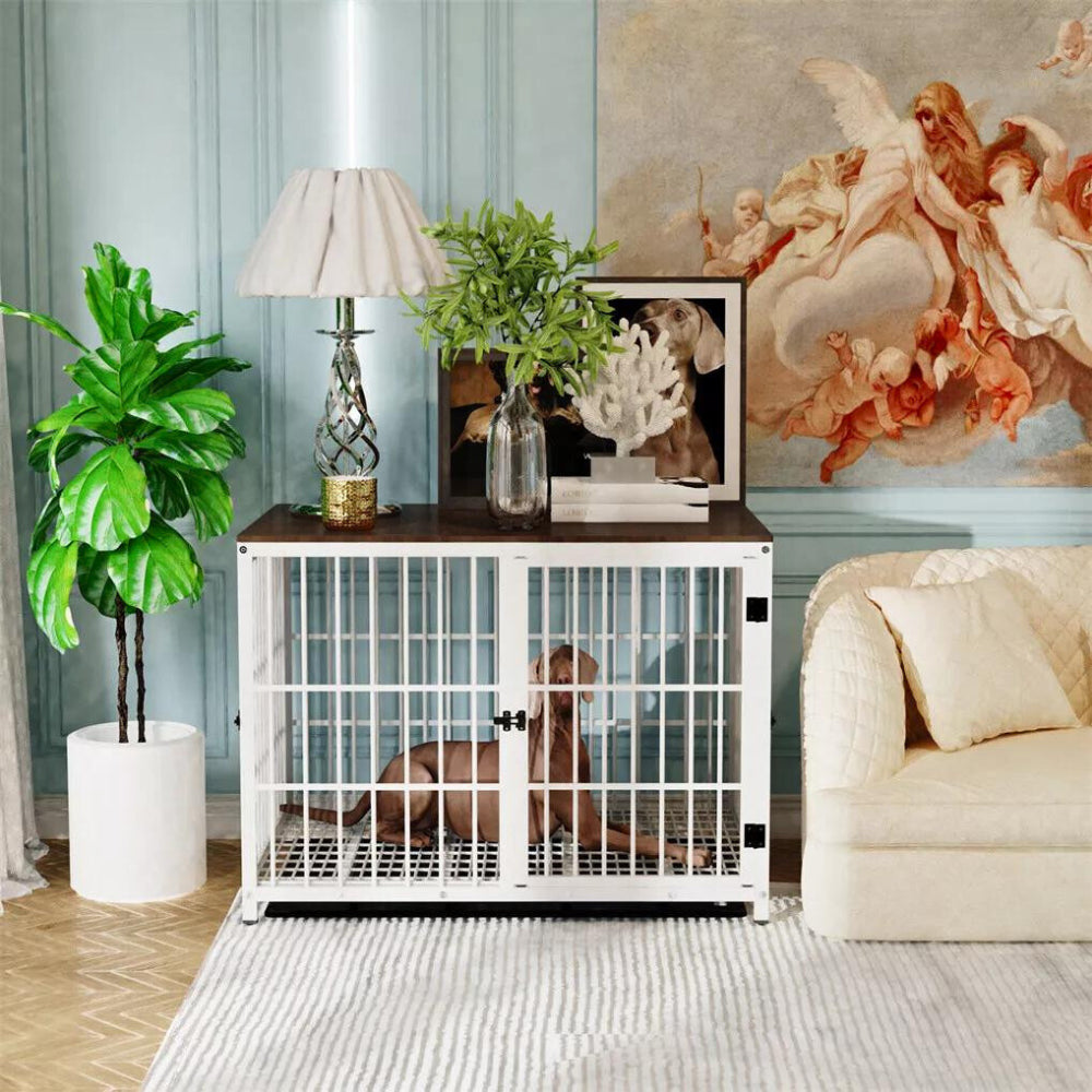 3-Door Dog Furniture Style Dog Crate End Table Pet Kennel with Removable Tray - The Grand Bazaar of Australia