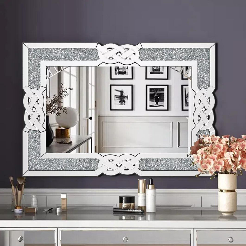 Modern Crystal Crush Diamond Mirror - The Grand Bazaar of Australia