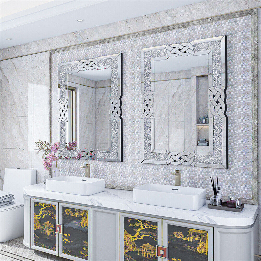 Modern Crystal Crush Diamond Mirror - The Grand Bazaar of Australia