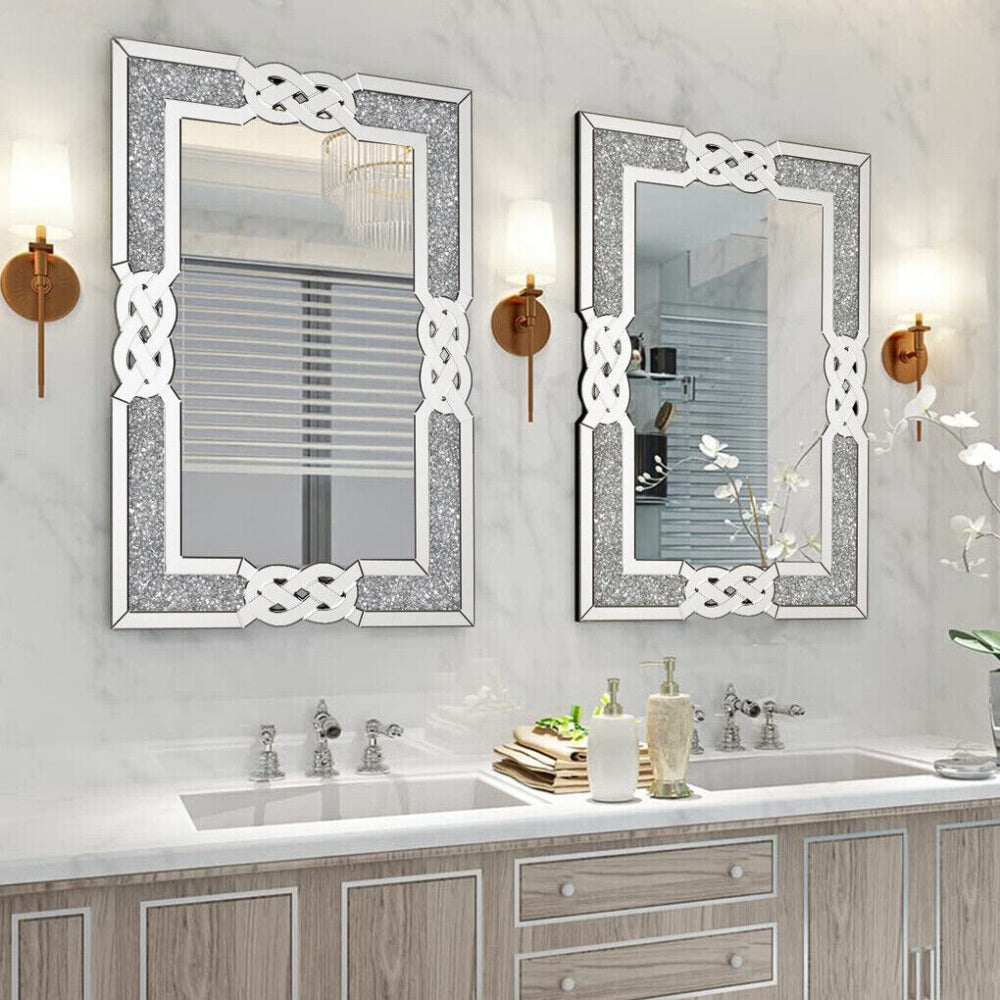 Modern Crystal Crush Diamond Mirror - The Grand Bazaar of Australia