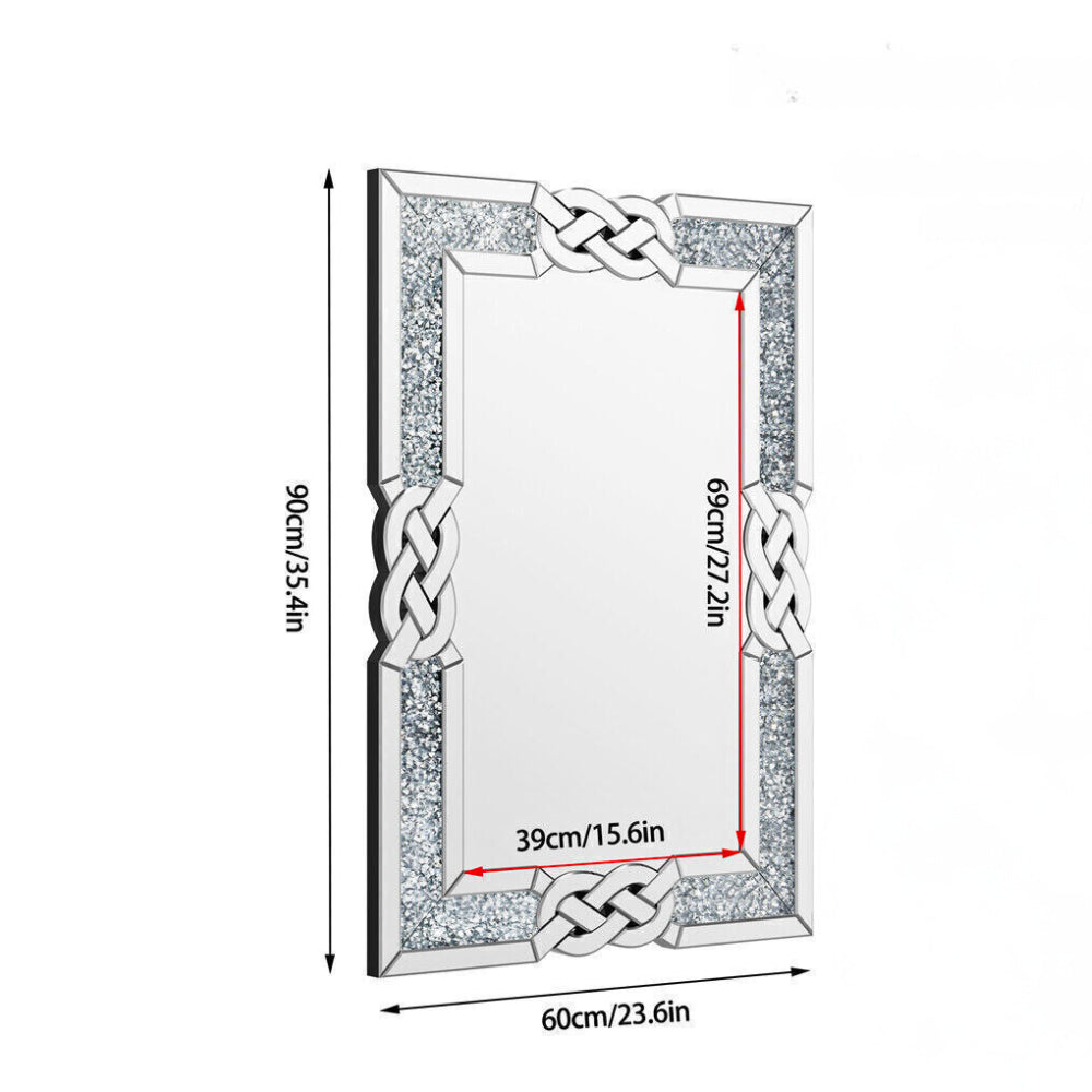 Modern Crystal Crush Diamond Mirror - The Grand Bazaar of Australia
