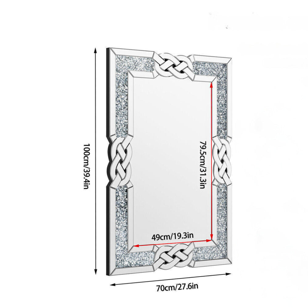 Modern Crystal Crush Diamond Mirror - The Grand Bazaar of Australia