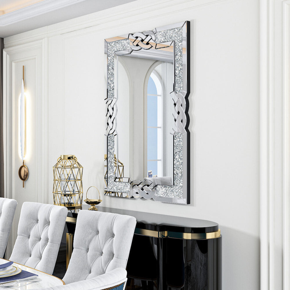 Modern Crystal Crush Diamond Mirror - The Grand Bazaar of Australia