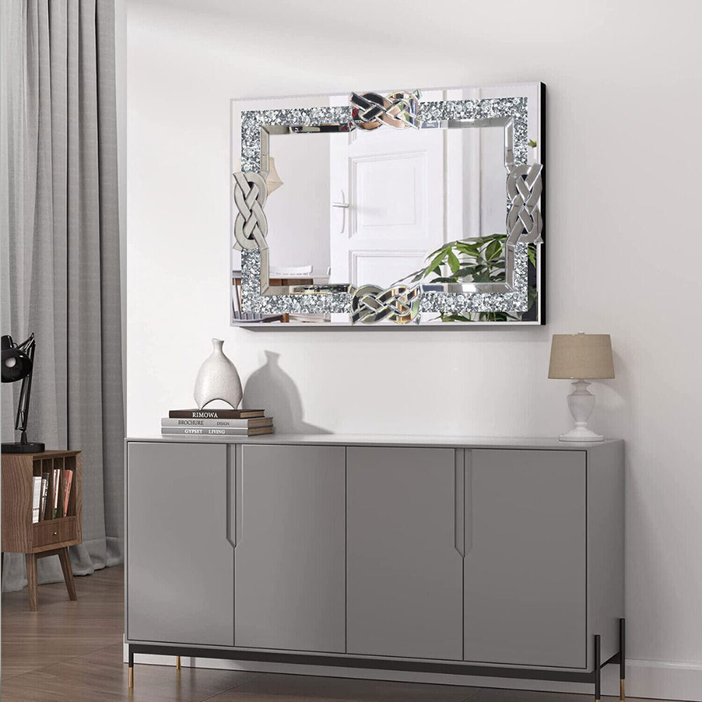 Modern Crystal Crush Diamond Mirror - The Grand Bazaar of Australia