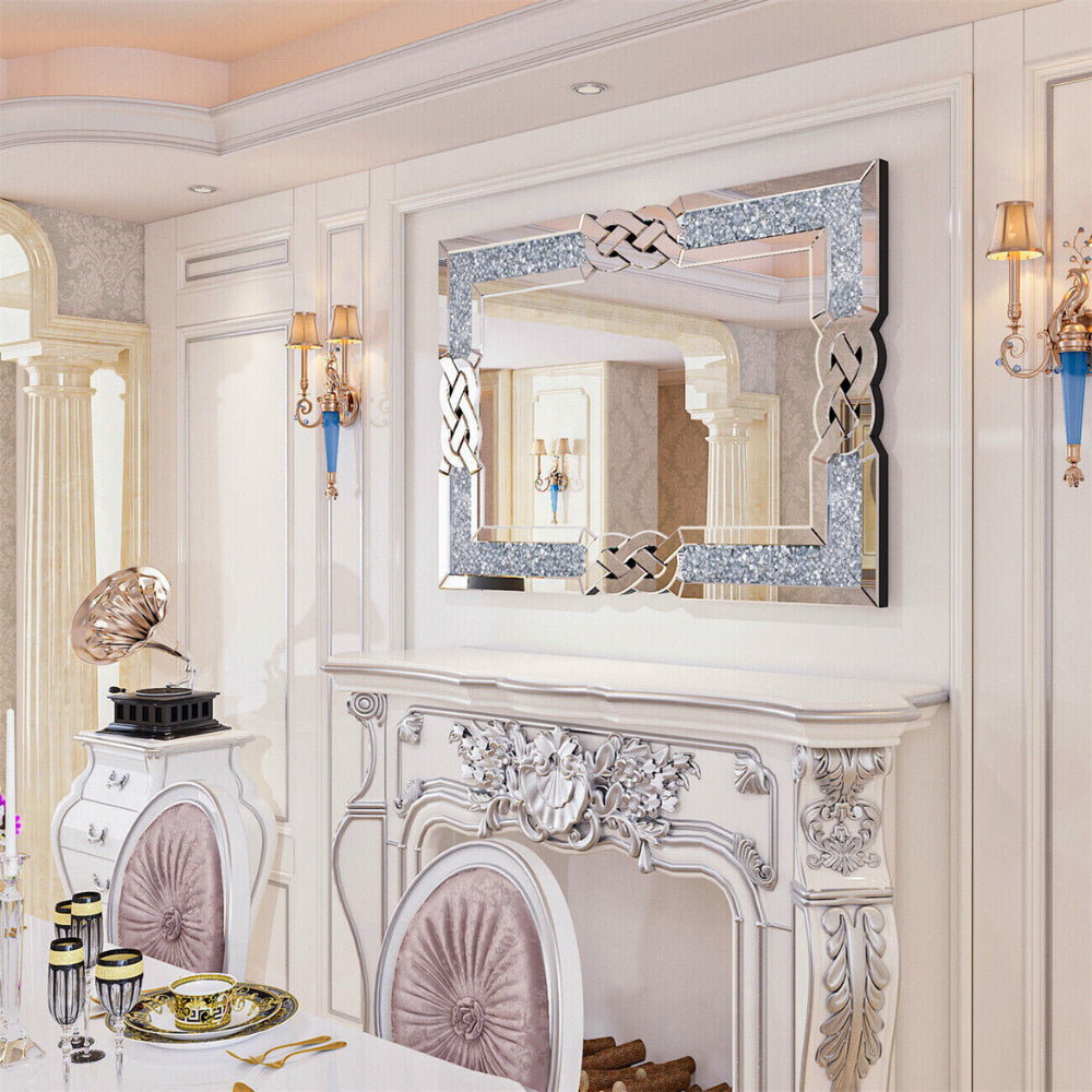 Modern Crystal Crush Diamond Mirror - The Grand Bazaar of Australia